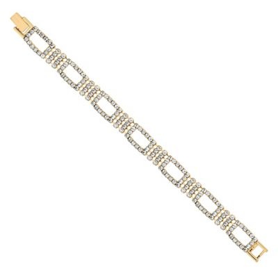 Gold diamante crystal open link bracelet